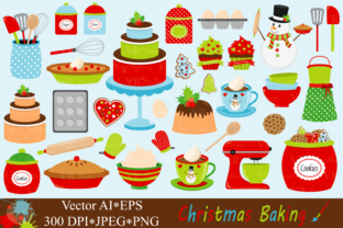 Christmas Baking Clipart - Vector Illustrations