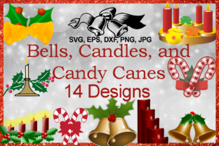 Christmas Bells, and Candy Canes Bundle Illustrations