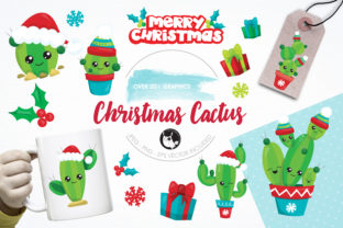Christmas Cactus Clipart Set: Illustrations for Seasonal Sellers
