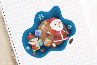 Christmas Club Santa Claus and Elf Illustrations