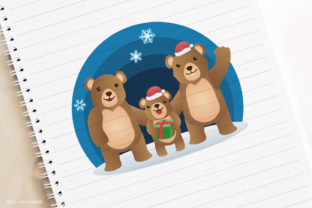 Christmas Club Teddy Bear Family and Gingerbread Illustrations