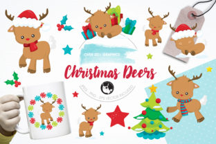 Christmas Deers Clipart Set: Illustrations That Land With Warmth