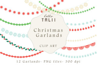 Christmas Garlands Clip Art Illustrations