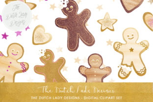 Christmas Gingerbread Cookie Clipart Set: Illustrations for Holiday Sellers