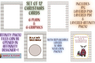 Christmas Stitch Styles Patterned Cards Illustrations