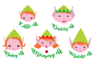 Elf Family Christmas Design