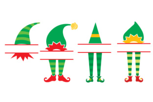 Elf Split Monogram Frames for Christmas