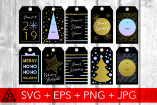 Gold Christmas Tags: Premium Illustrations for Editorial Use