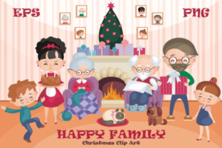 Happy Family Christmas Clip Art