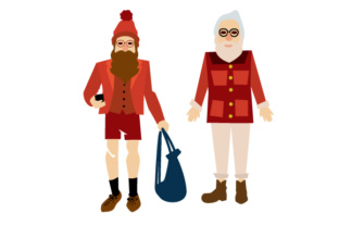 Hipster Santa Design Set for Christmas