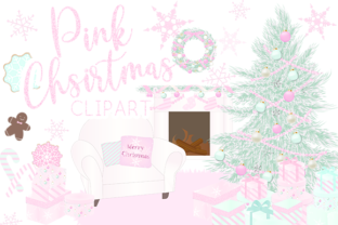 Pink Christmas Clipart Illustrations