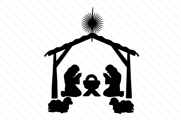 Silhouette of Nativity Scene: Christmas Visual Clarity
