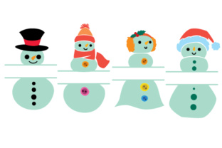 Snowman Split Design Monogram Frames for Christmas